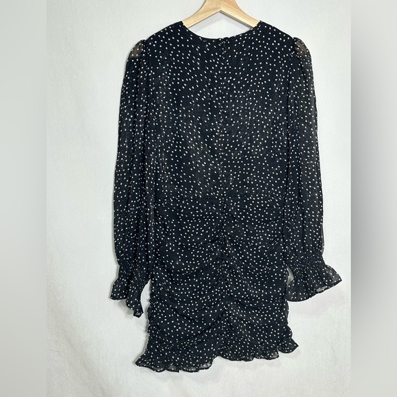 Vici Exclusive X Fate Mini Dress Longsleeve Black Sheer Lined Ruched - medium - Picture 5 of 5